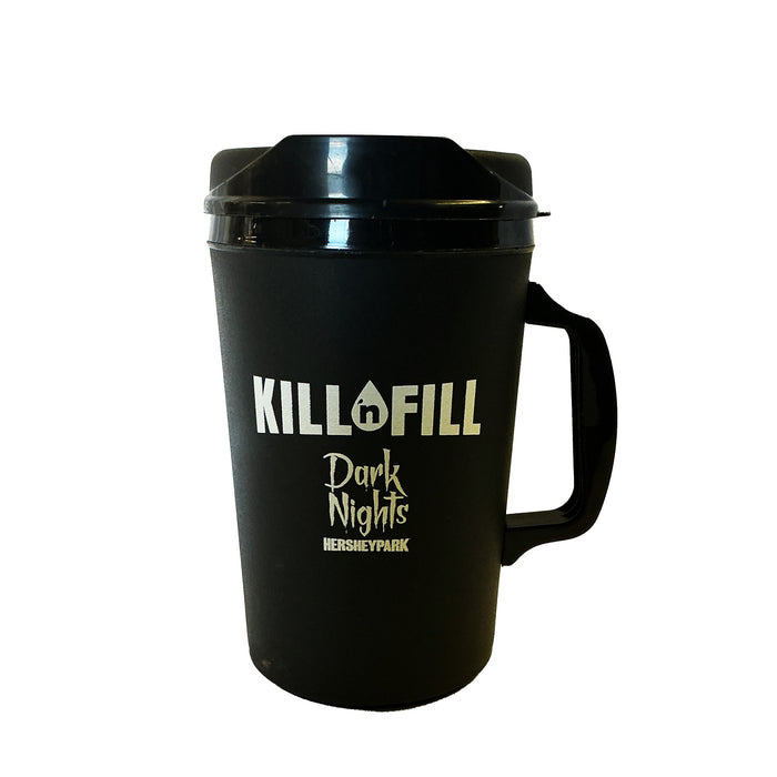 Hersheypark Dark Nights Kill 'n Fill Black Travel Mug