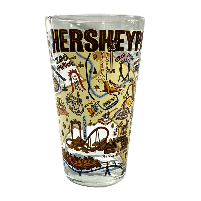 Hersheypark Map Pint Glass