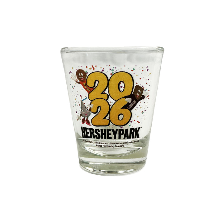 Hersheypark 2026 Character 1.5oz Shotglass