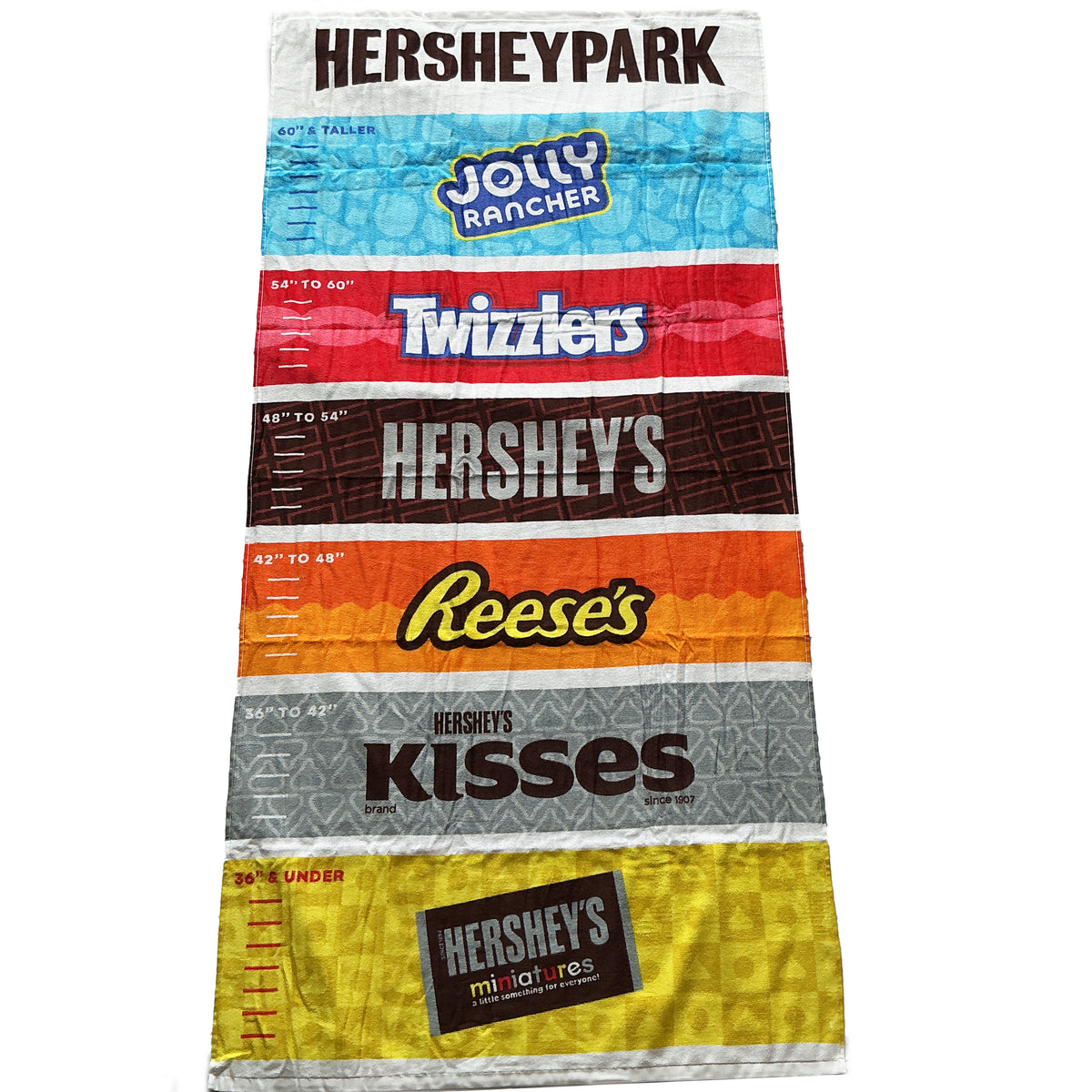 Hersheypark Brand Height Chart Towel