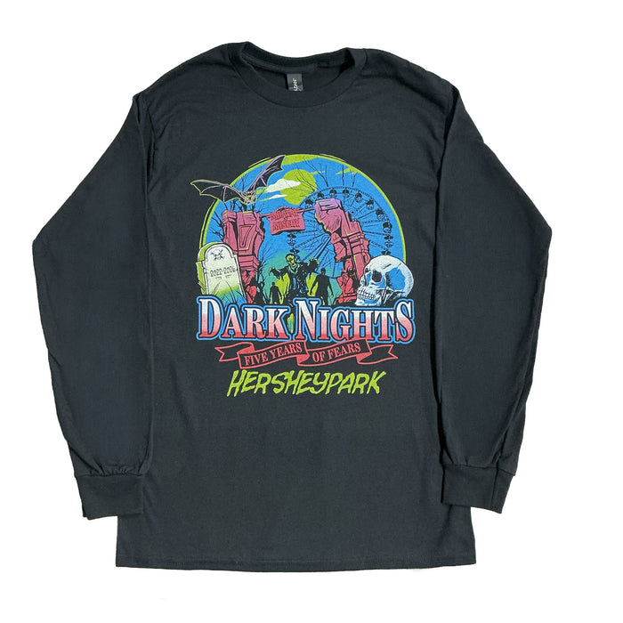 Hersheypark Dark Nights "Five Years of Fears" Long-Sleeve T-Shirt