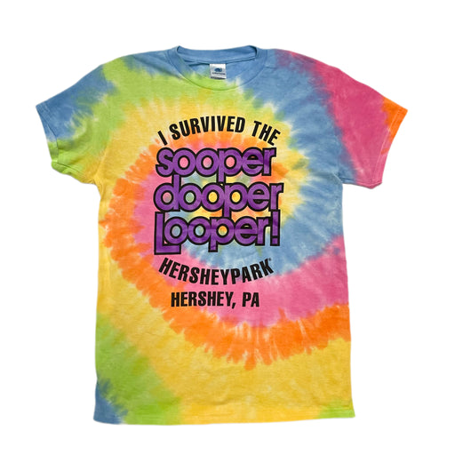 Hersheypark SooperDooperLooper Pastel Tie Dye T-Shirt