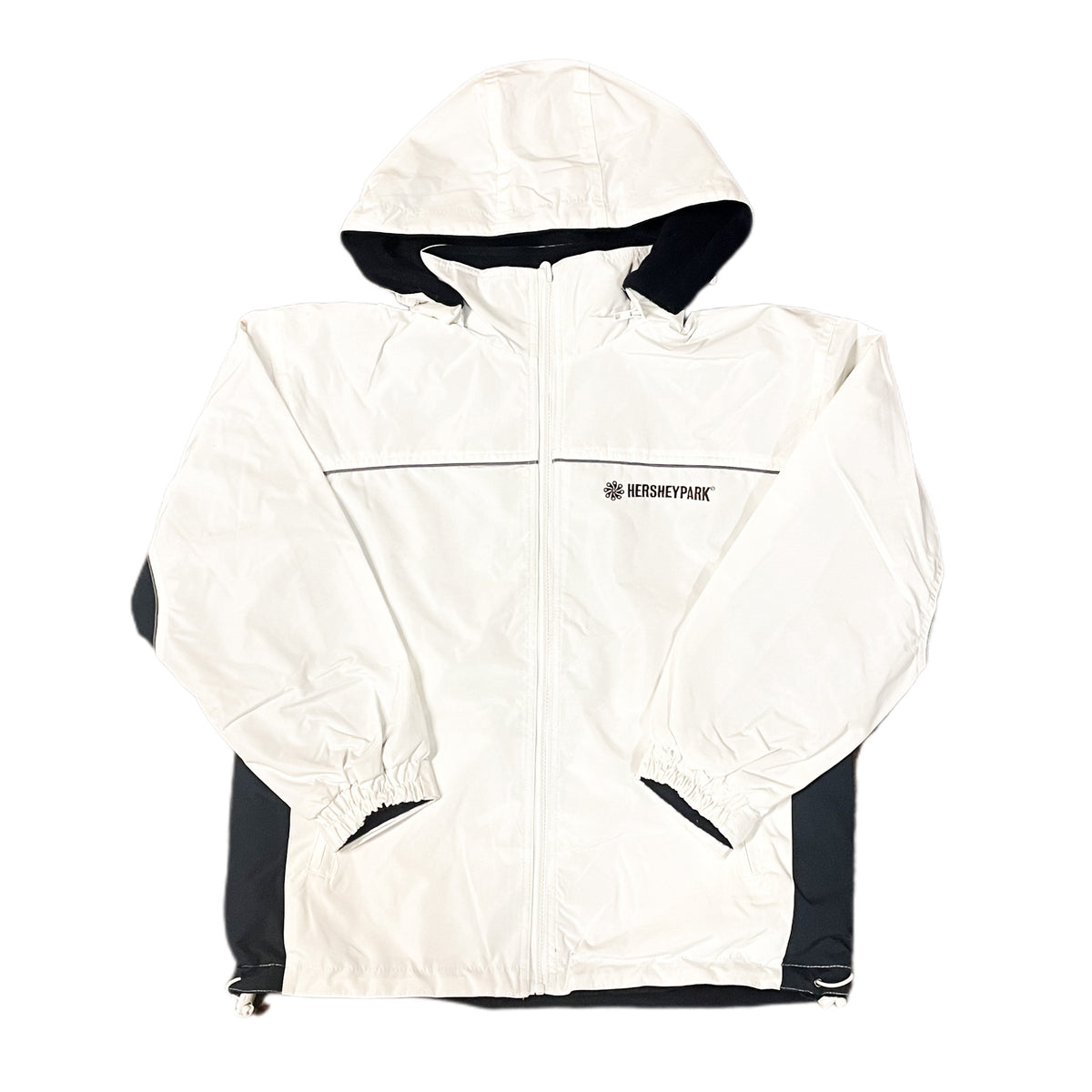 Hersheypark White and Navy Water Resistant Windbreaker Hersheypark White and Navy Water Resistant Windbreaker