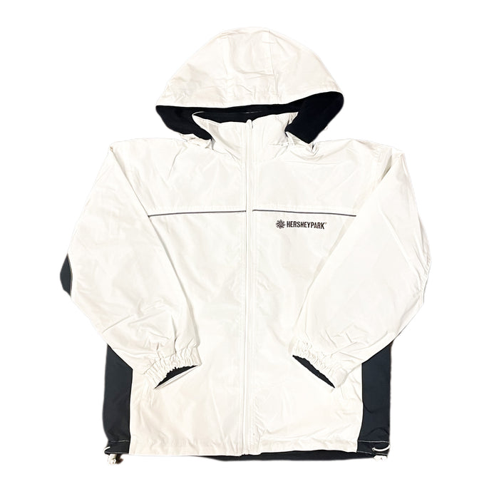 Hersheypark White and Navy Water Resistant Windbreaker