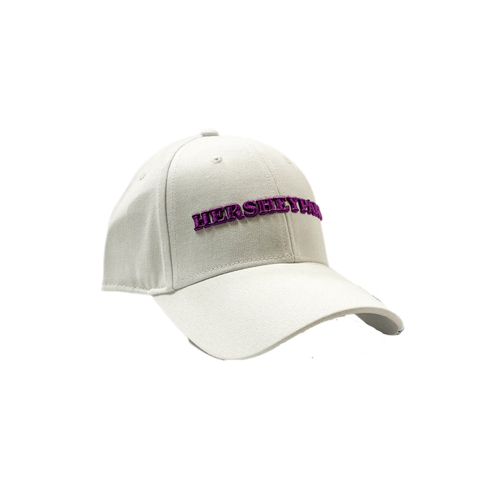 Hersheypark Pinwheel Embroidered Hat White w/Purple Lettering