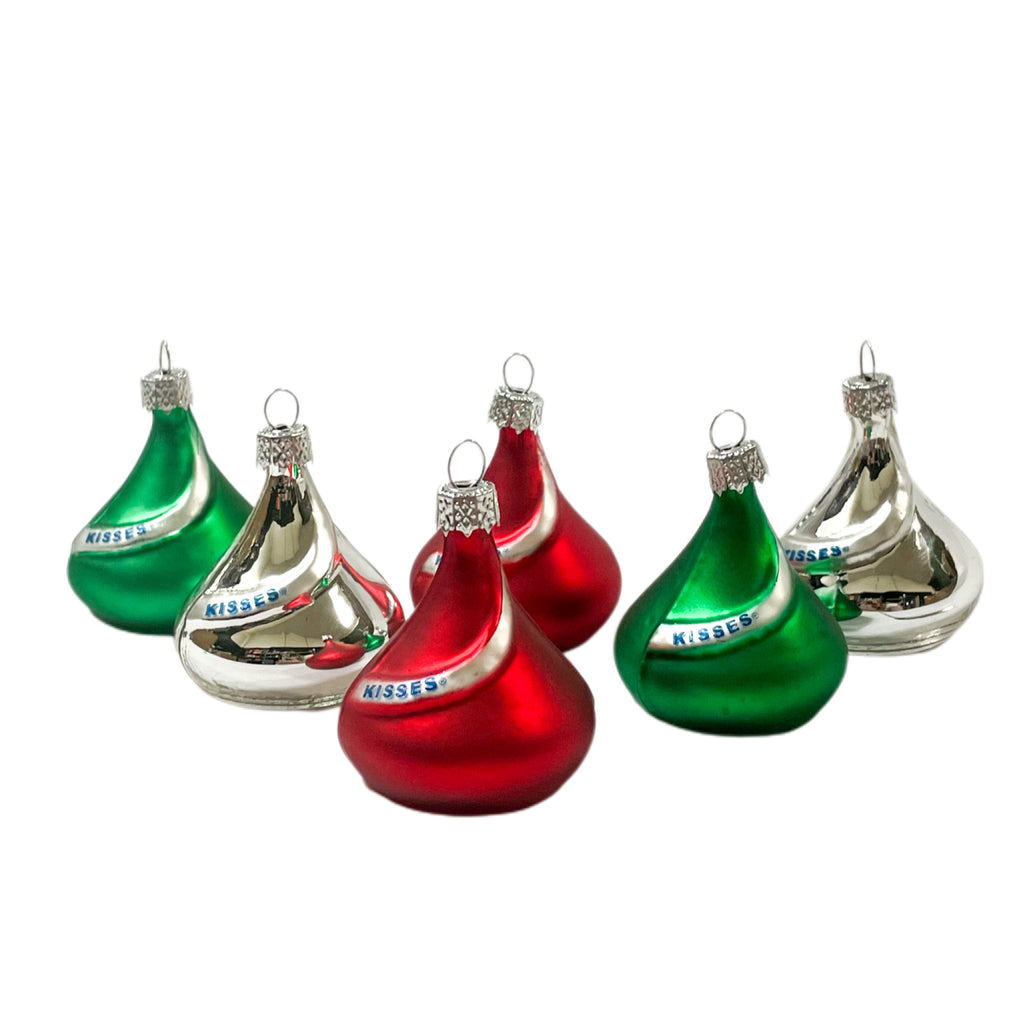 Kurt Adler Set Di 3 Decorazioni Natalizie In Vetro Hershey's Kisses - Alte 7,8 Cm, Ornamenti Per L'Albero Di Natale