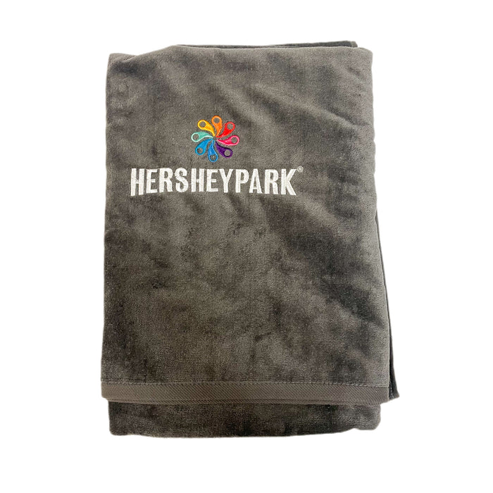 Hersheypark Embroidered Velour Charcoal Pinwheel Towel