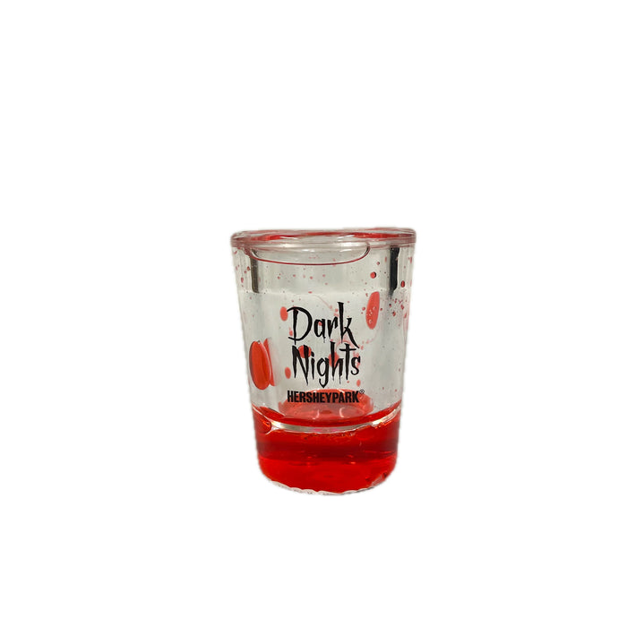 Hersheypark Dark Nights Logo Red Liquid Filled Shot Glass