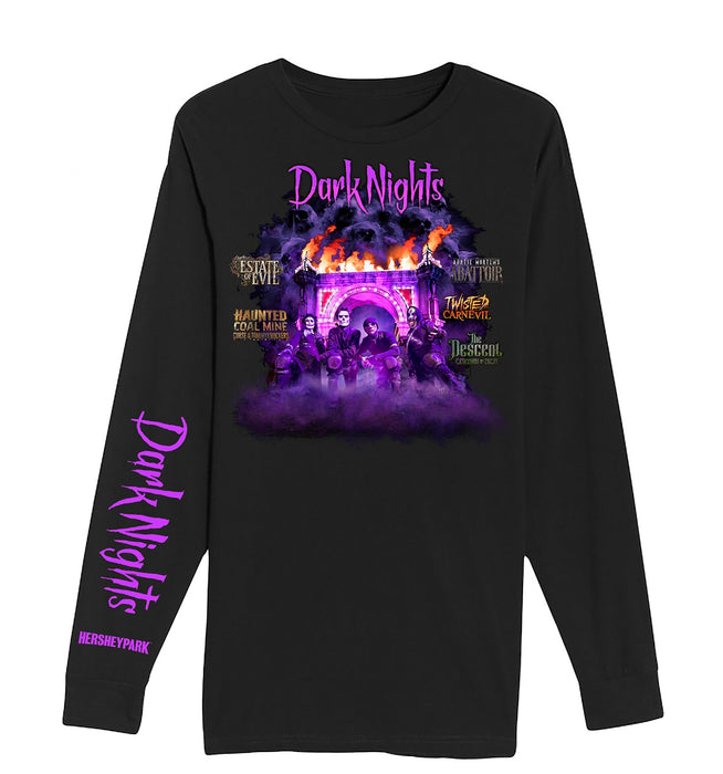 Hersheypark Dark Nights Sliders Long Sleeve T-Shirt